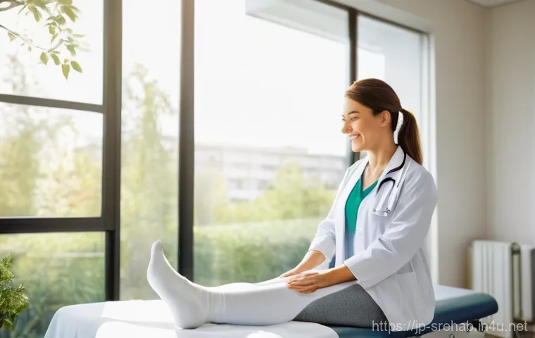 스포츠재활 클리닉 홍보 방법 - **Prompt for Patient-Doctor Interaction with Empathy**:
    A warm, brightly lit physical therapy cl...