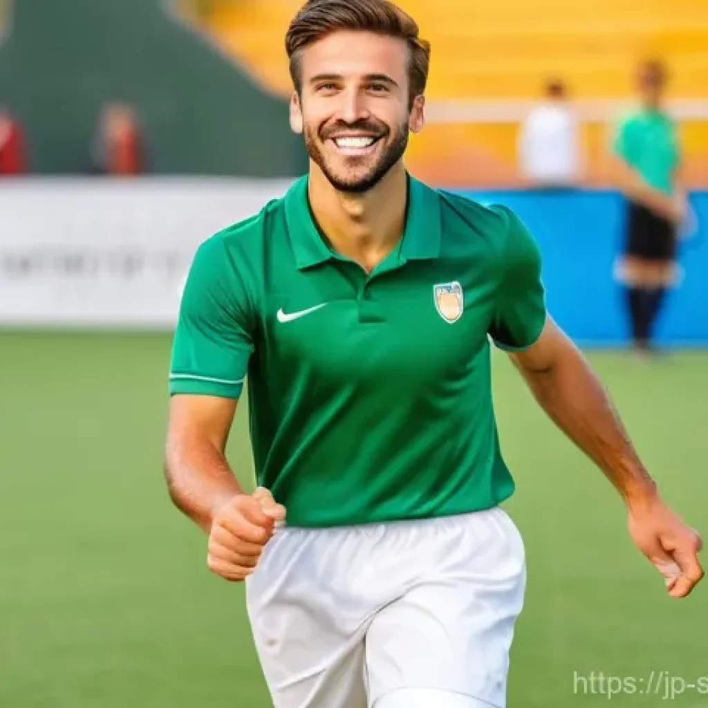 스포츠재활 전문가의 직업 만족도 - **Prompt 1: The Triumphant Return of an Athlete**
    A male soccer player, aged late 20s, in a full...