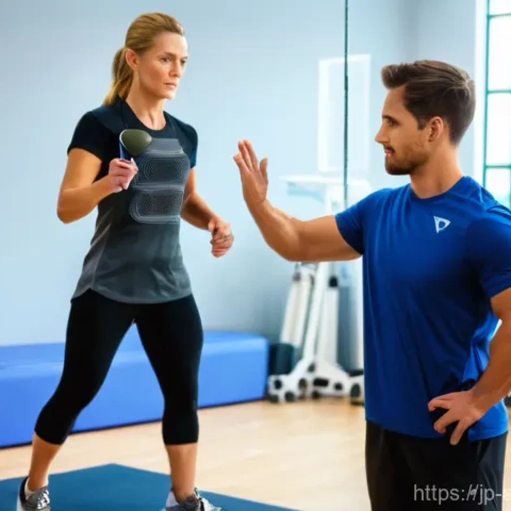 스포츠재활의 기본 운동 분석 - Advanced Movement Analysis Session**
    A highly detailed, realistic image of a female physical the...