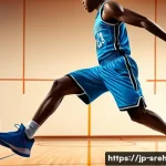 스포츠재활과 척추 질환의 관계 - A detailed medical illustration of a young adult athlete performing a basketball jump landing, weari...